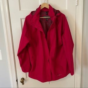 Eddie Bauer water resistant rain jacket (red, 2X)